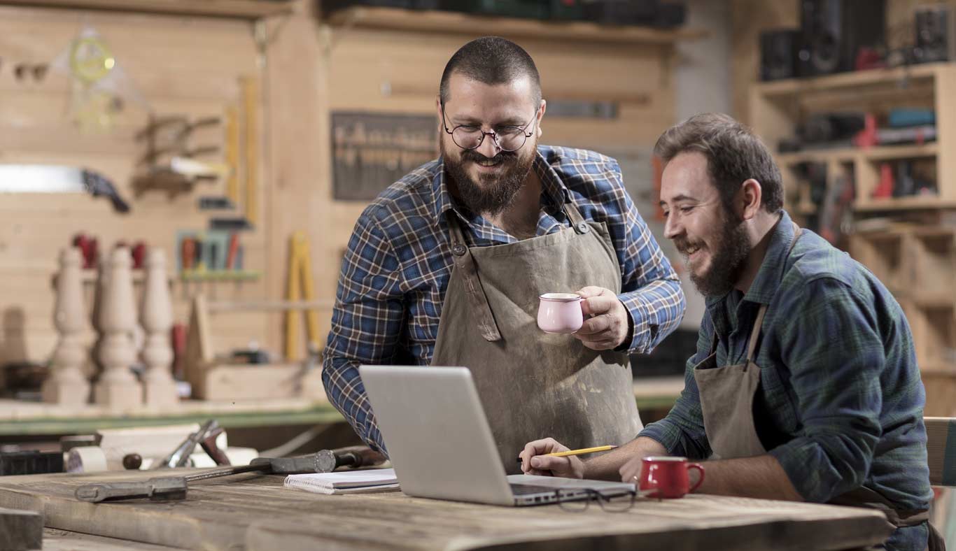 Small business meeting in workshop